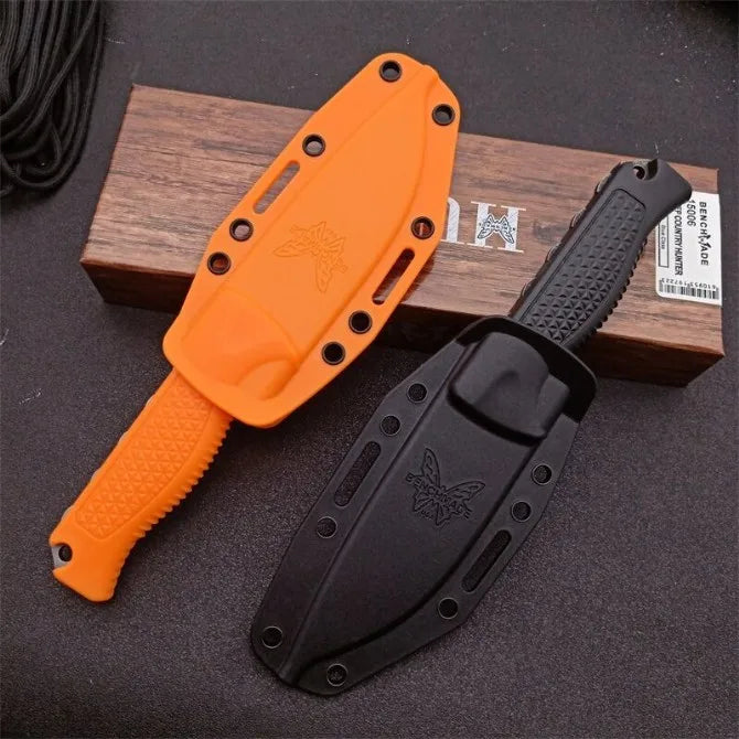 BENCHMADE 15006 Fixed Blade Knife  Anti Slip Handle Stone Washing Blade Outdoor Survival Safety Defense Knives