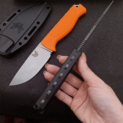 BENCHMADE 15006 Fixed Blade Knife  Anti Slip Handle Stone Washing Blade Outdoor Survival Safety Defense Knives