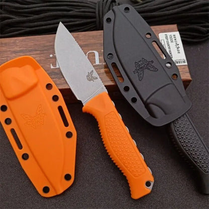 BENCHMADE 15006 Fixed Blade Knife  Anti Slip Handle Stone Washing Blade Outdoor Survival Safety Defense Knives